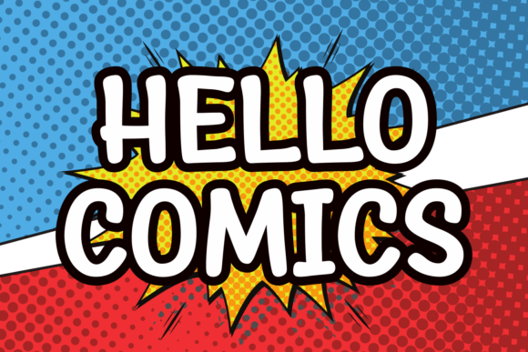 Hello Comics: A Playful Display Font for Small Business Branding
